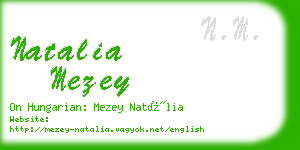 natalia mezey business card